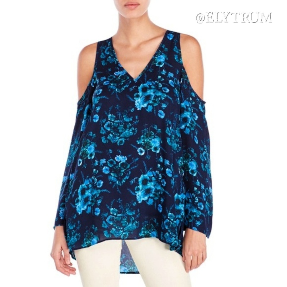 Philosophy floral cold shoulder tunic top